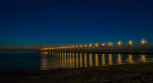 Long Look at the Lighthouse by tquist24, lakemichigan michigan nikon nikond5300 southhaven southhavenlighthouse evening geotagged lake lighth
