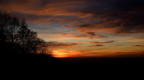christmas morning winter red cloud nature sunrise landscape early box hill surrey national trust