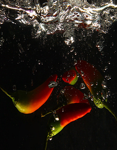 Chillies Dropped into Water