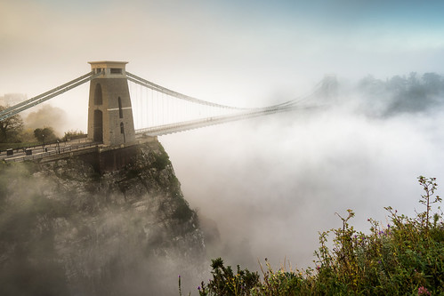 uk morning bridge autumn trees england sky mist colors leaves misty fog architecture zeiss sunrise bristol early woods colours suspension outdoor sony foggy changing serene fe leigh za avon clifton f4 oss 1635mm a7r ilce7r