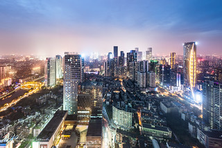 Chengdu aerial view by plej_photo