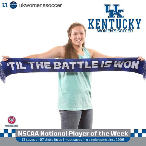 Congrats to Wildcat of the Week, Katelyn Jensen! The @ukwomenssoccer freshman was named the National Soccer Coaches Association of America's Division I Women's Soccer National Player of the Week. Jensen is the first Wildcat in the team's history to win th