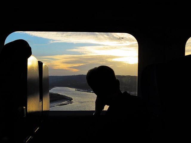 A window on a train.