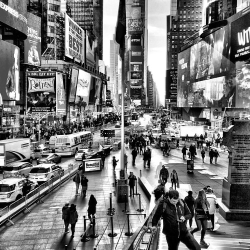 #timessquare #blackandwhite | by simon_male