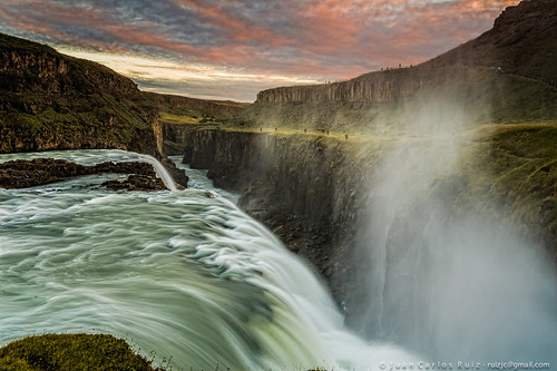 500px colorefex nik suã°urland islandia gulfoss waterfall water sunset