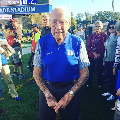We are extremely honored to have John Smith with us today who played in the 1942 Rose Bowl! #DukeFamily #GoDuke #OurProgram