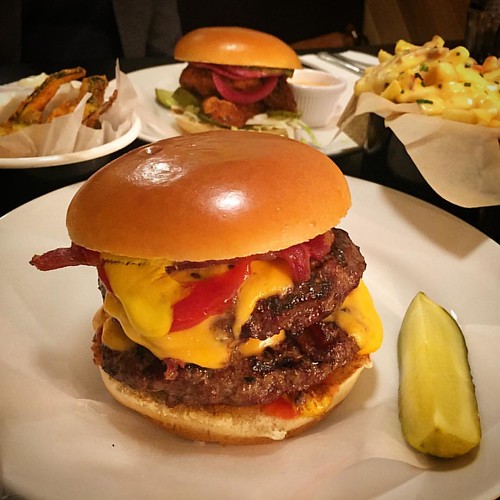 Stunning performance from @byronhamburgers this evening!  DOUBLE BACON CHEESE Two 6oz hamburgers, Freddar™ cheese, dry cure bacon, pickles, ketchup and American mustard  #mdog #manchester #byron #burgers #dining #eating #foodballin #forkyeah #foodphoto | by mdog_manchester