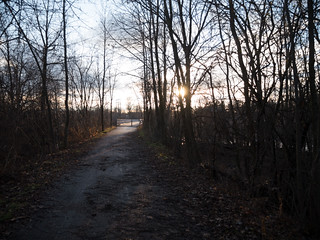 Bicycle path, sunset
