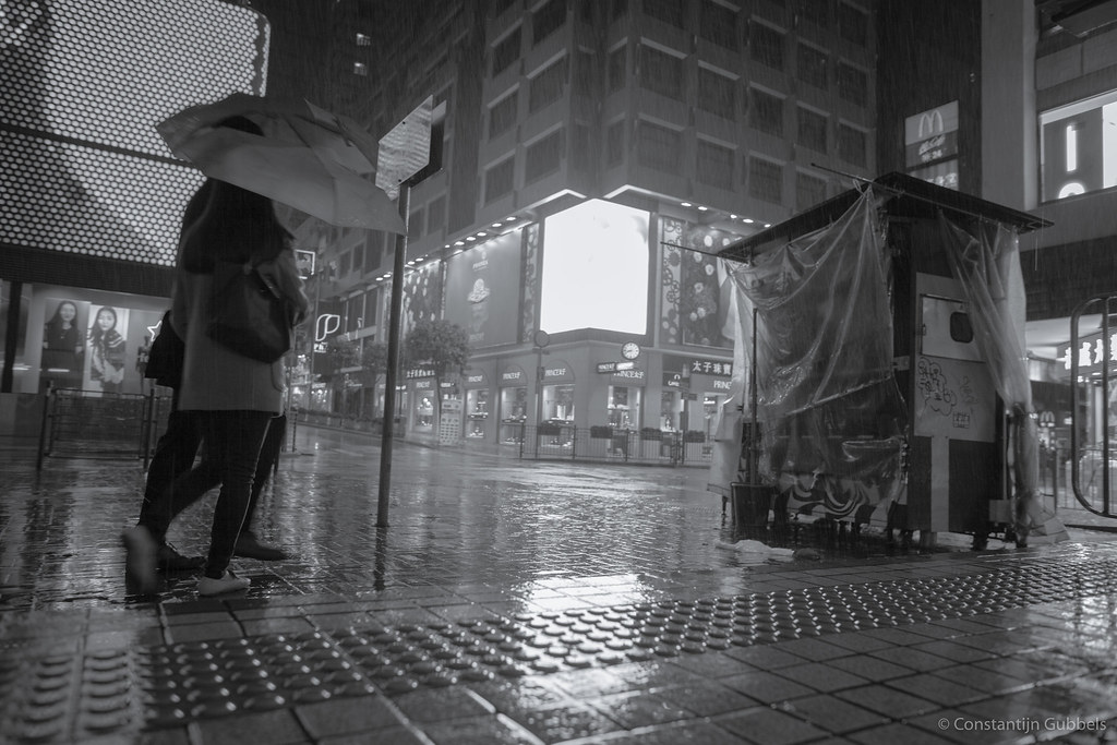 Hongkong B/W Street Rain