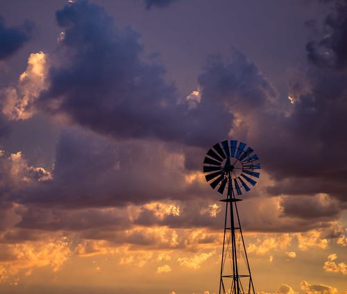 sunset arizona windmill clouds purple desert