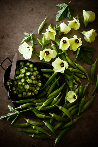 Okra and Okra blossoms from my garden :) | by Nusrat Suborna