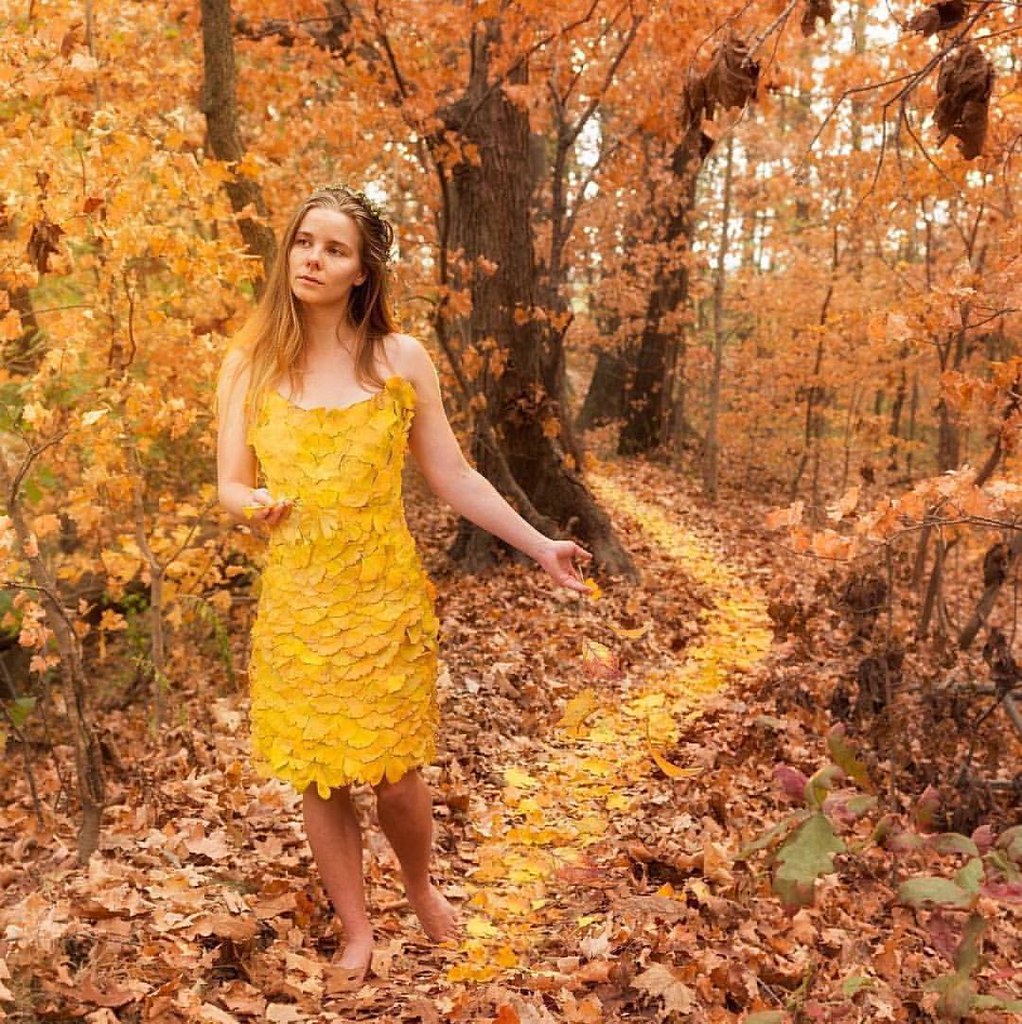 I loved making this ginkgo leaf dress for the shoot with Kim Walker. 