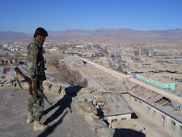 Afghan National Army soldier overlooks his beautiful, war-torn country