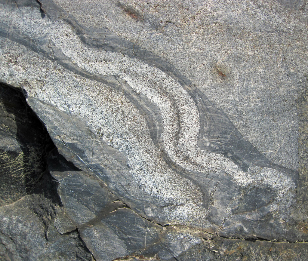 Interbedded metagraywacke-slate (Lake Vermilion Formation, Neoarchean, 2.695-2.722 Ga; Rt. 169 roadcut between Tower and Peyla, Minnesota, USA) 2