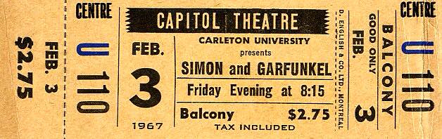 Simon and Garfunkel Tickets 1968 for the Capitol Theatre, … | Flickr