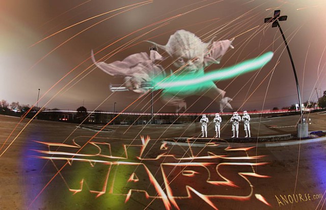 The Force Awakens tonight!  May the force be with you & awaken your inner light.  Buy a print at ANourse.com  #NotPhotoshop #longexpo #lightpainting #StarWars #jedi