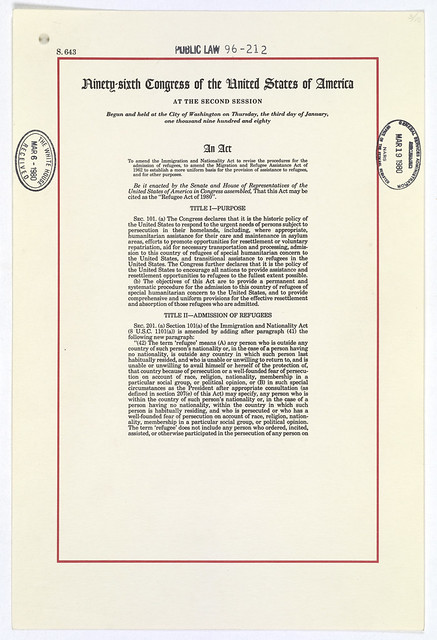 The Refugee Act of 1980, Page 1 of 18