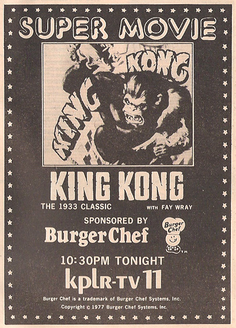 1977 KPLR-TV 11 King Kong / Burger Chef Super Movie Ad
