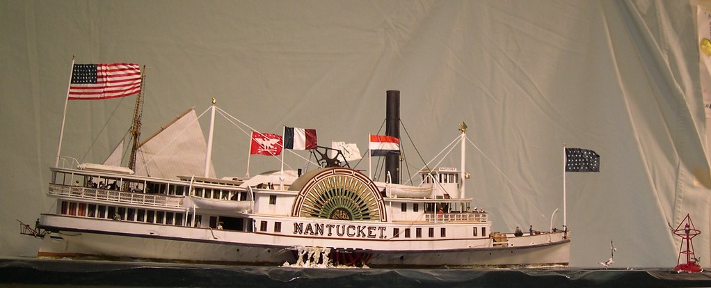 Starboard waterline view of steamboat NANTUCKET