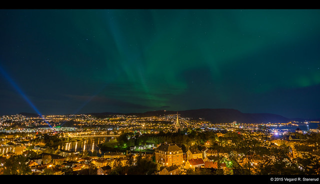 Aurora borealis over Trondheim