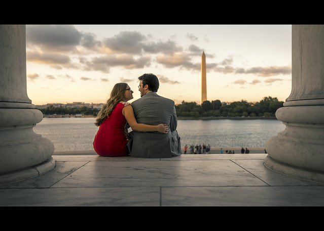 Engagement picture in Washington DC