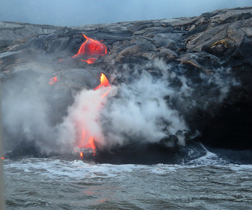 Lava | Kilauea lava meets the sea. Lava boat. | pfly | Flickr