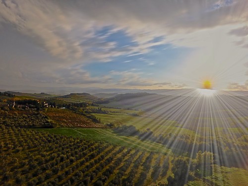 italien landschaft toscana sonne stimmung felder
