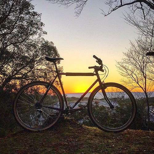 Sundown over Nara. #cycles #cycling #cyclelife #cycleporn #bike #bicycle #adventurebike #bikeporn #surlybikes #surlycrosscheck #surly #outside #outsideisfree #fromwhereweride #nature #sunset #local #l by kinkicycle.com, square squareformat iphoneography instagramapp uploaded:by=instagram