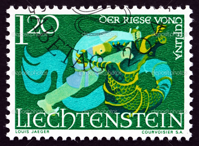 Postage stamp Liechtenstein 1967 The Giant of Guflina