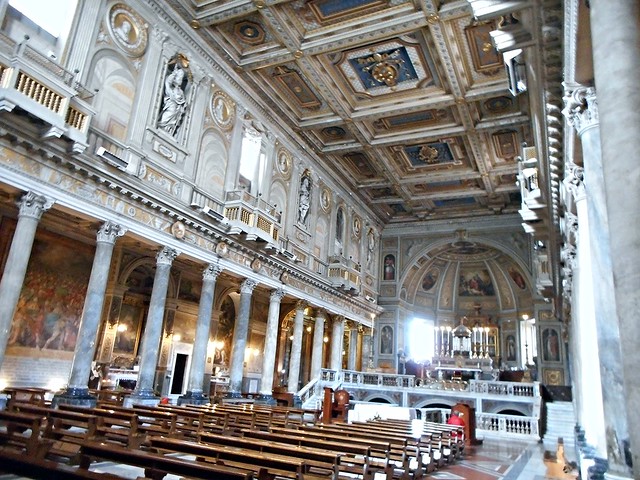 San Martino ai Monti Church in Rome - founded by Pope Sergius II (8th-9th century), restored after 1635; ancient columns
