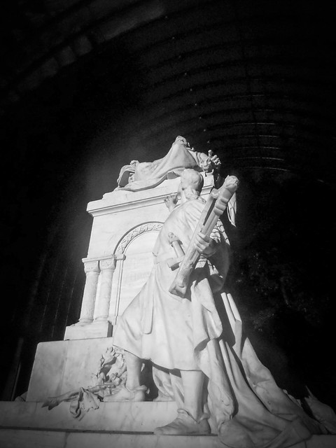 The Memorial for the Musician Richard Wagner in the Tiergarten of Berlin. Outdoors Architecture Day Life Events One Person People Idol Figure Night Light And Shadow Black And White Music Richard Wagner Musicians Frog Perspective Statue Marble