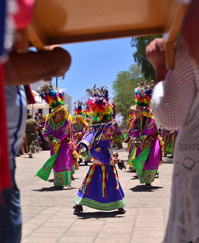 chile sanpedrodeatacama atacama dancing woman religious street