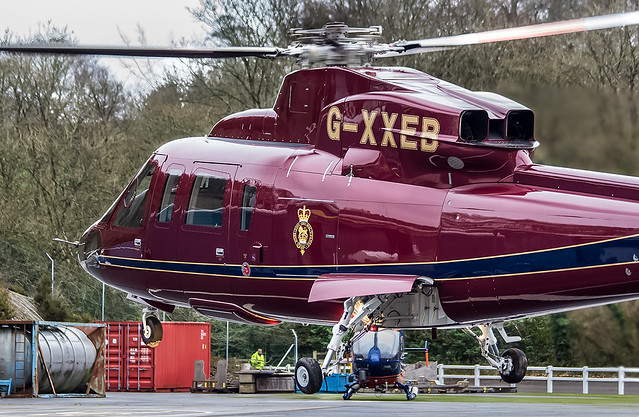 G-XXEB Queens Royal Flight Sikorsky S76 @ Castle Air Charters Ltd, Liskeard, Cornwall.