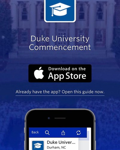 Commencement is just around the corner and now it’s gone mobile! Access the schedule, maps, reminders and more on your iPhone/Android, free! #duke2017 #dukecommencement #graduationday????