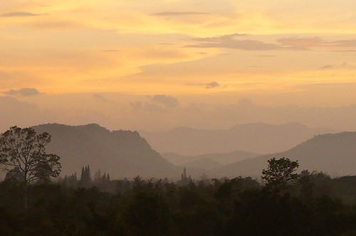 sunset thailand dusk nature landscape exotic mist mountain