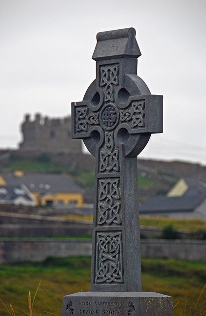 Celtic cross on Inisheer, one of the Aran Islands in Ireland