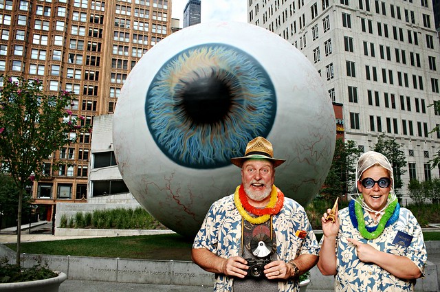 After visiting Paris, Sigmund and Gisela felt compelled to visit the Chicago Eyeball.