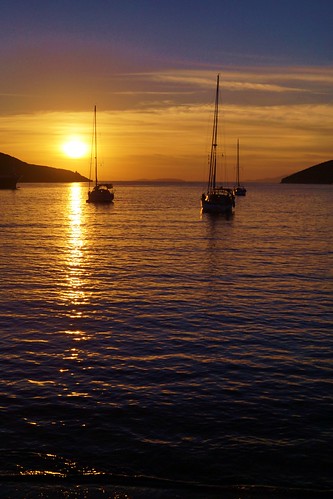 sunset sea mer de bay soleil boat coucher greece bateau grèce amorgos baie hellada katapola flickraward flickraward5