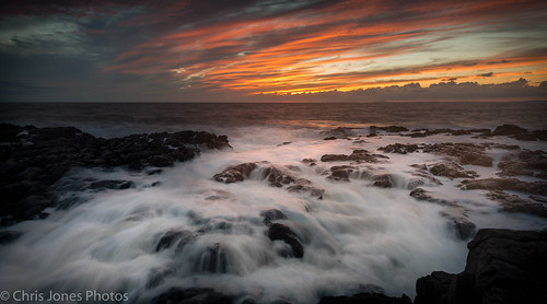 sunset sea sky sun seascape storm beach wales clouds canon eos coast rocks waves bridgend rockpool porthcawl