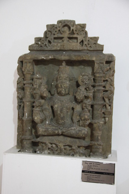 Indian Stone Statue: Vishnu (Preserver God), 15th Century