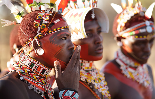 Kenya, Samburu warriors (moran)