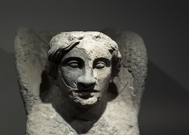 Statue of a female sphinx in grey tuff, from Pompeii (2)