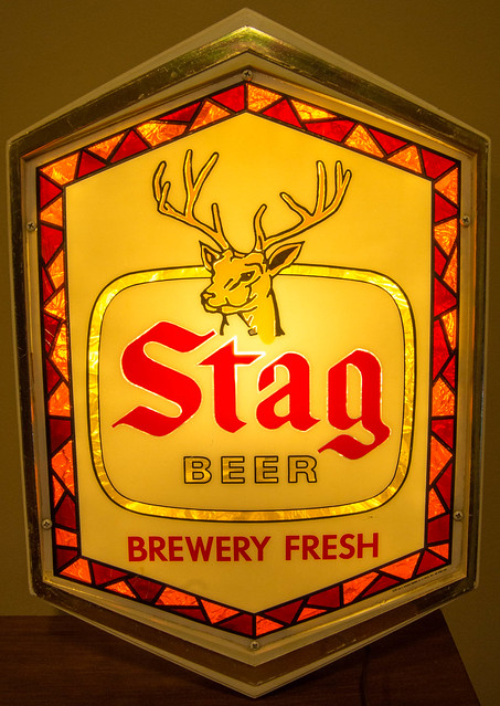 Stag Beer Electric Lighted Bar Sign, Advertising, Buck Logo, Brewery Fresh, 1982 G Heileman Brewing Co - 002
