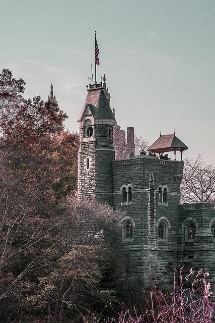 Color of Autumn 2016 In NYC (View of Belvedere Castle With People Enjoying View of Central Park)