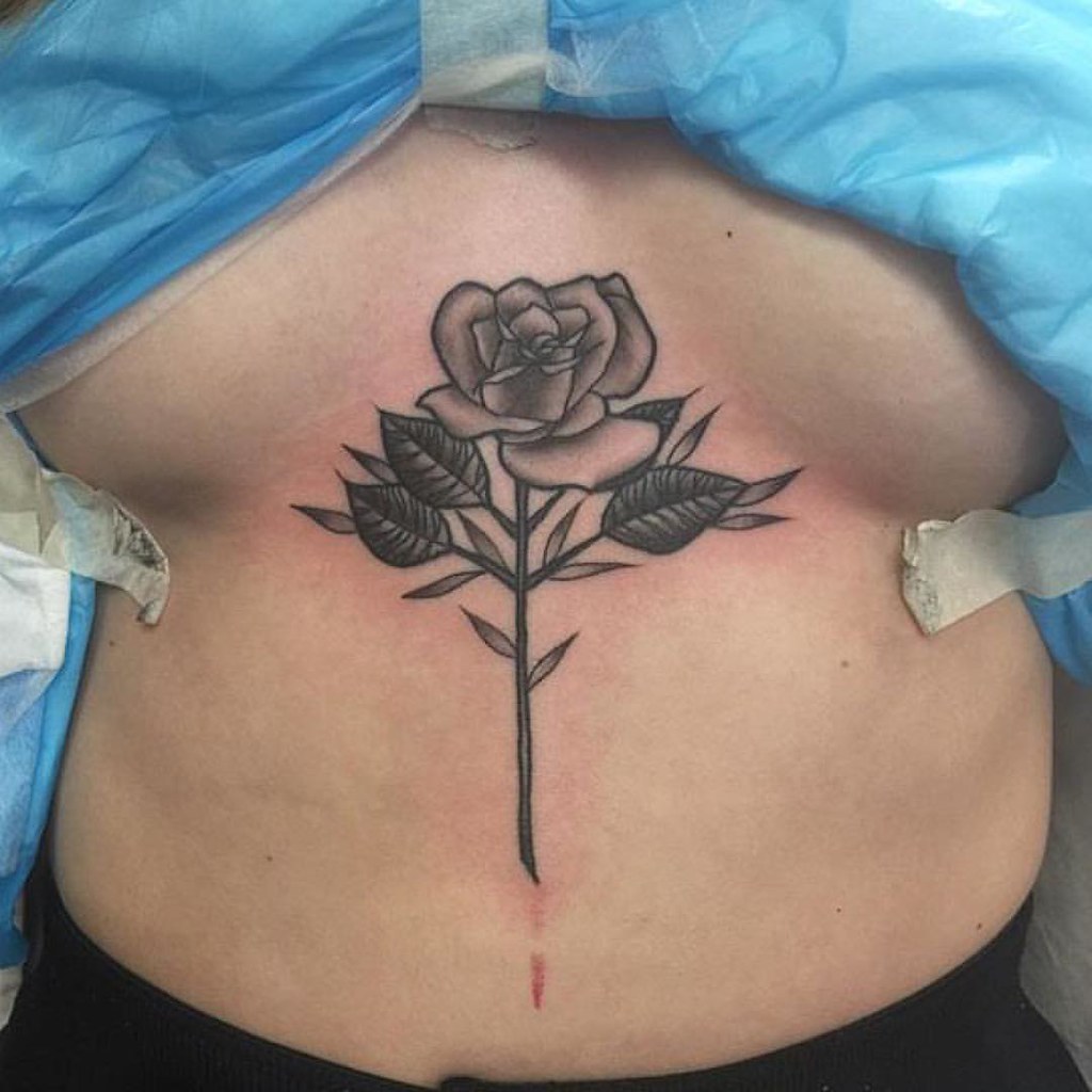 Stomach rose by Sky Rocket at Le Petit Tattoo in Portland OR  rtattoos