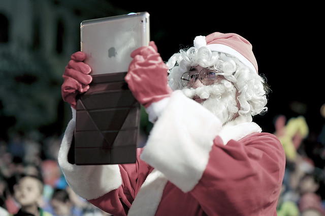 Santa Claus with iPad