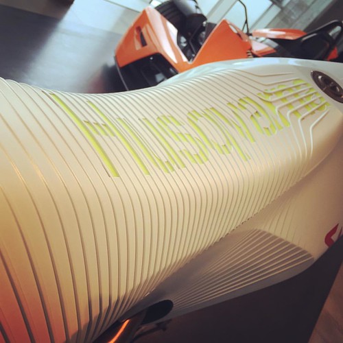 Incredible detailing. With @ankebodack at KISKA Design today. Their design work for  #husqvarna #motorbikes is phenomenal. So clean, modern, and forward thinking. @kiskadesign @husqvarnausa @husqvarna_usa #husqvarnaready #cardesign #DesignLife #futuristic | by Bryan Thompson Design