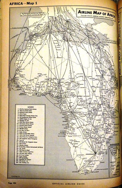 Airline map of Africa - 1955