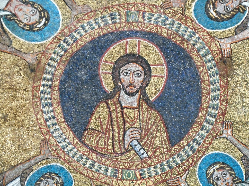 'Jesus Christ Pantokrator' - Byzantine mosaic, years 817-824 - Santa Prassede Church in Rome