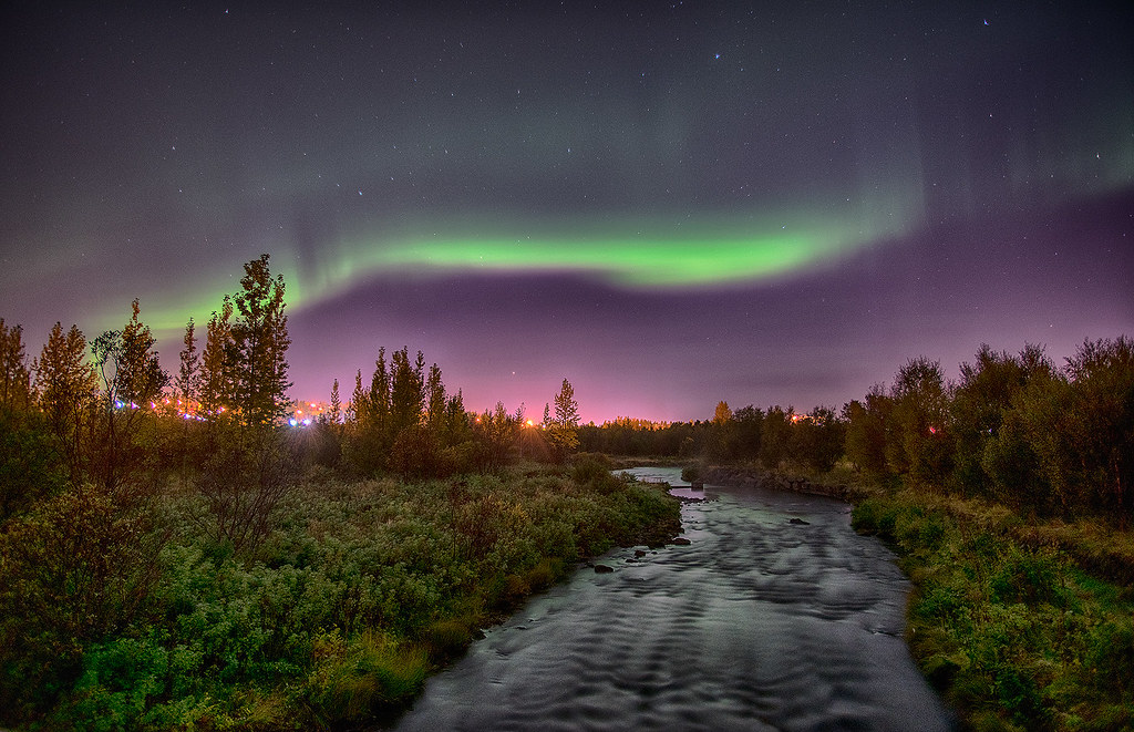 Northern lights in Reykjavík